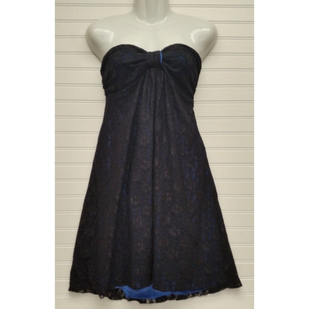 Jonathan Martin Black Lace Strapless Dress Size 7/8